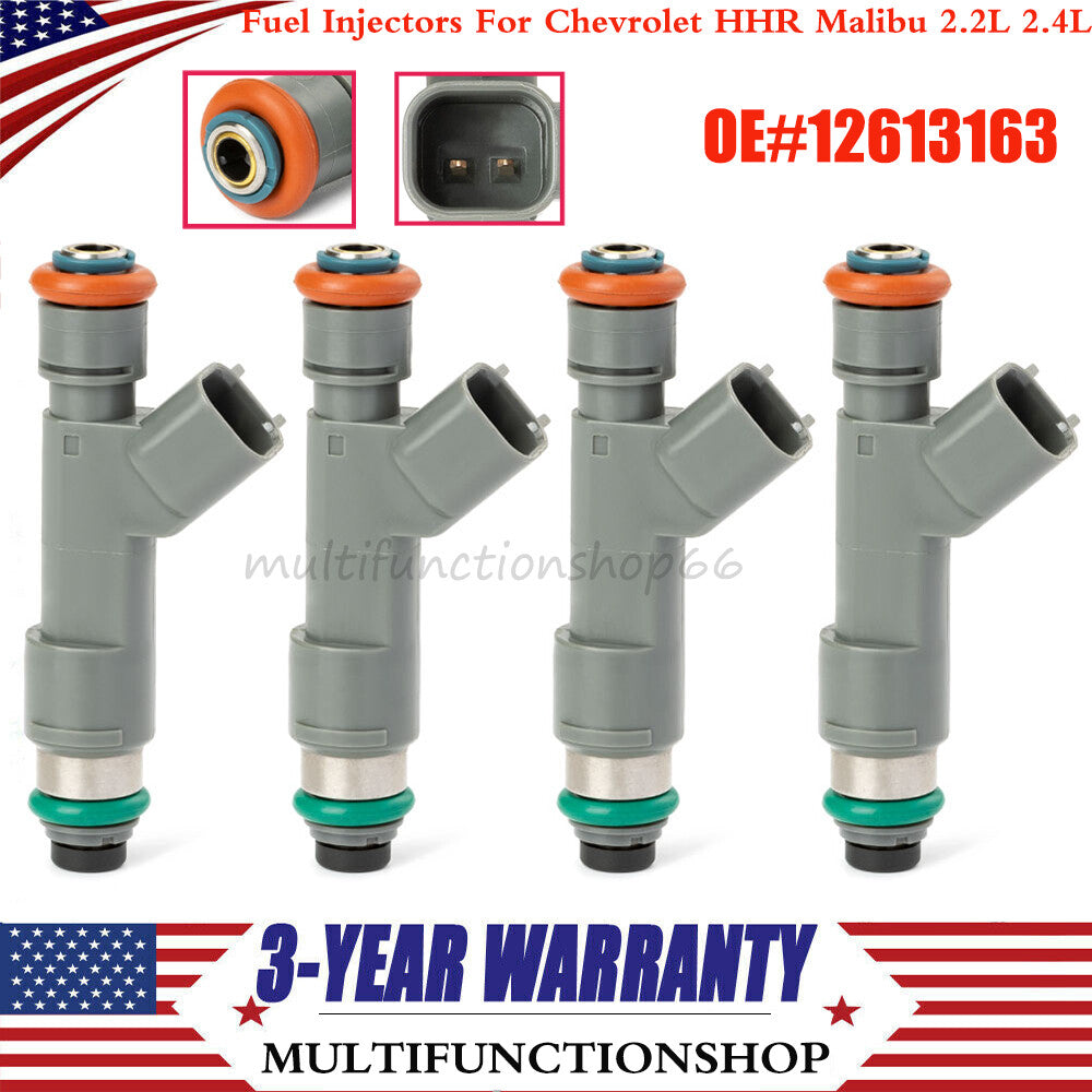 4-piece fuel injector 12613163 for Chevrolet HHR Malibu 2009-2011 2010-2012 2.2L 2.4L
