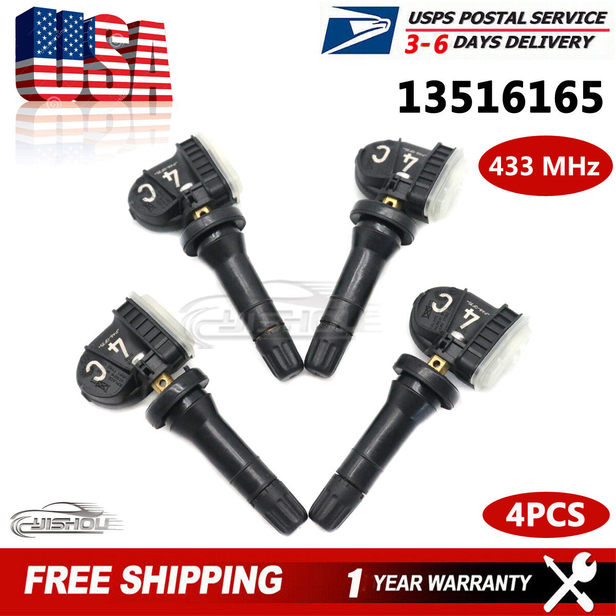Tire Pressure Sensor TPMS 13516165 For GM for Chevrolet Silverado for GMC for Buick 433Mhz
