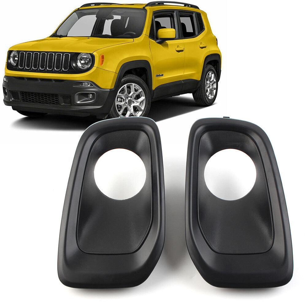 Front Bumper Fog Light Cover Left Right Set for Jeep Renegade 2015 16 2017 18