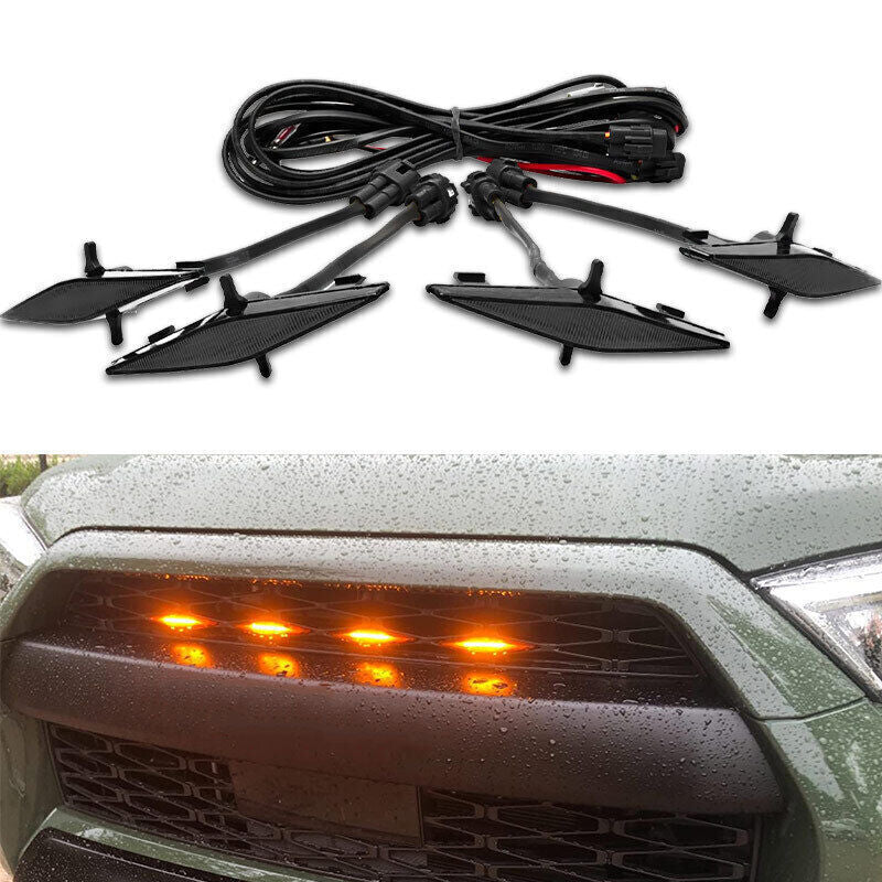 4X Smoke Lens LED Front Grille Running Lights for Toyota 4Runner TRD Pro 14-2019
