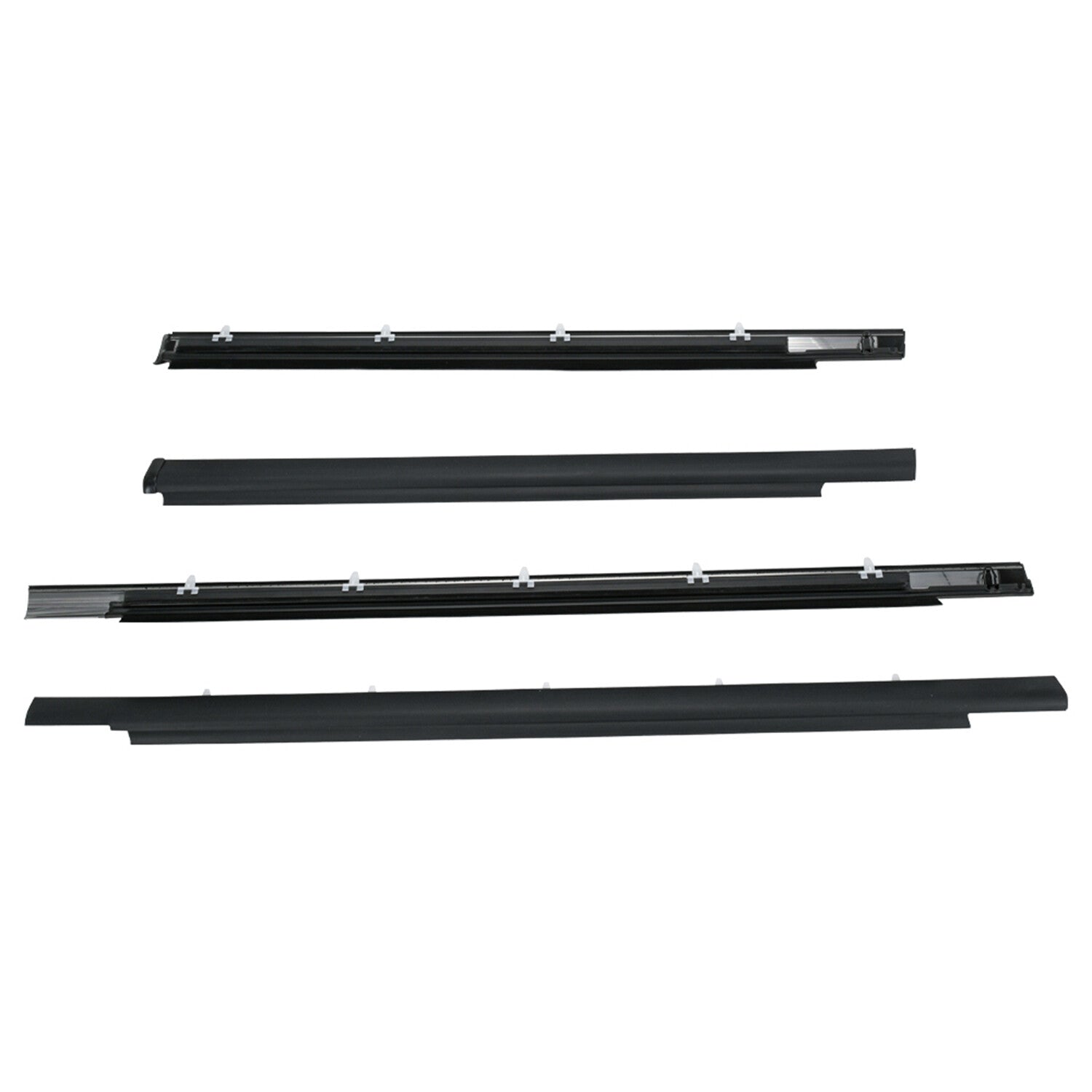 4pcs Weatherstrip Outer Lower Window for Toyota 01-07 Sequoia 4.7L Black Rubber