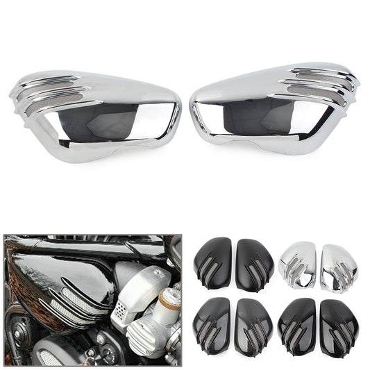 Chrome Side Panel Battery Cover Cap Left +Right for Bobber  Speedmaster 1200
