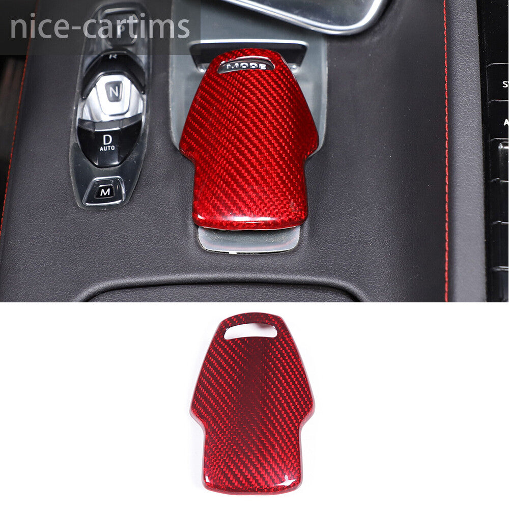 Red Carbon Fiber Console Sport Mode Knob Cover for Chevrolet for Corvette C8 2020-23