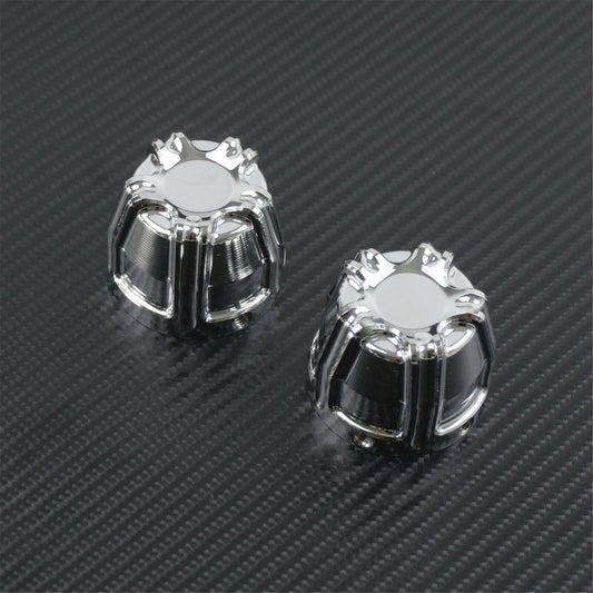 Chrome Front Axle Nut Cover Cap CNC Fit for Harley Softail Fat Boy Dyna Touring