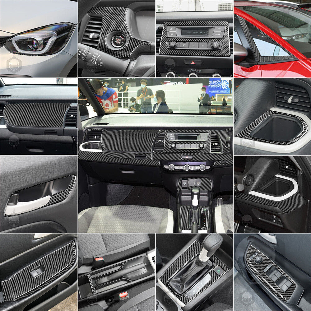 98Pcs Carbon Fiber for Honda Fit 2020-22 RHD Exterior Indicator Full Set Trim