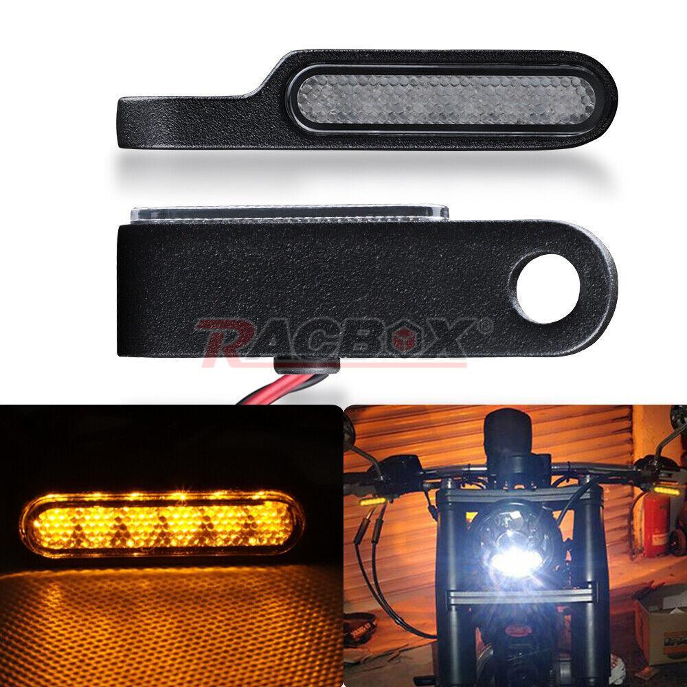 2Pcs Motorcycle Motorbike Turn Signal Light Indicators Lamp Amber for Mini LED New