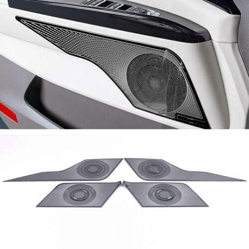 4for Kia Carnival 2022-2023 Black Steel Car Inner Door Speaker Horn Cover Trim