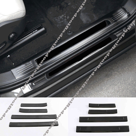 for Volvo S60 2019-23 Black Door Sill Scuff Plate Guard Protector Cover Trim 8x