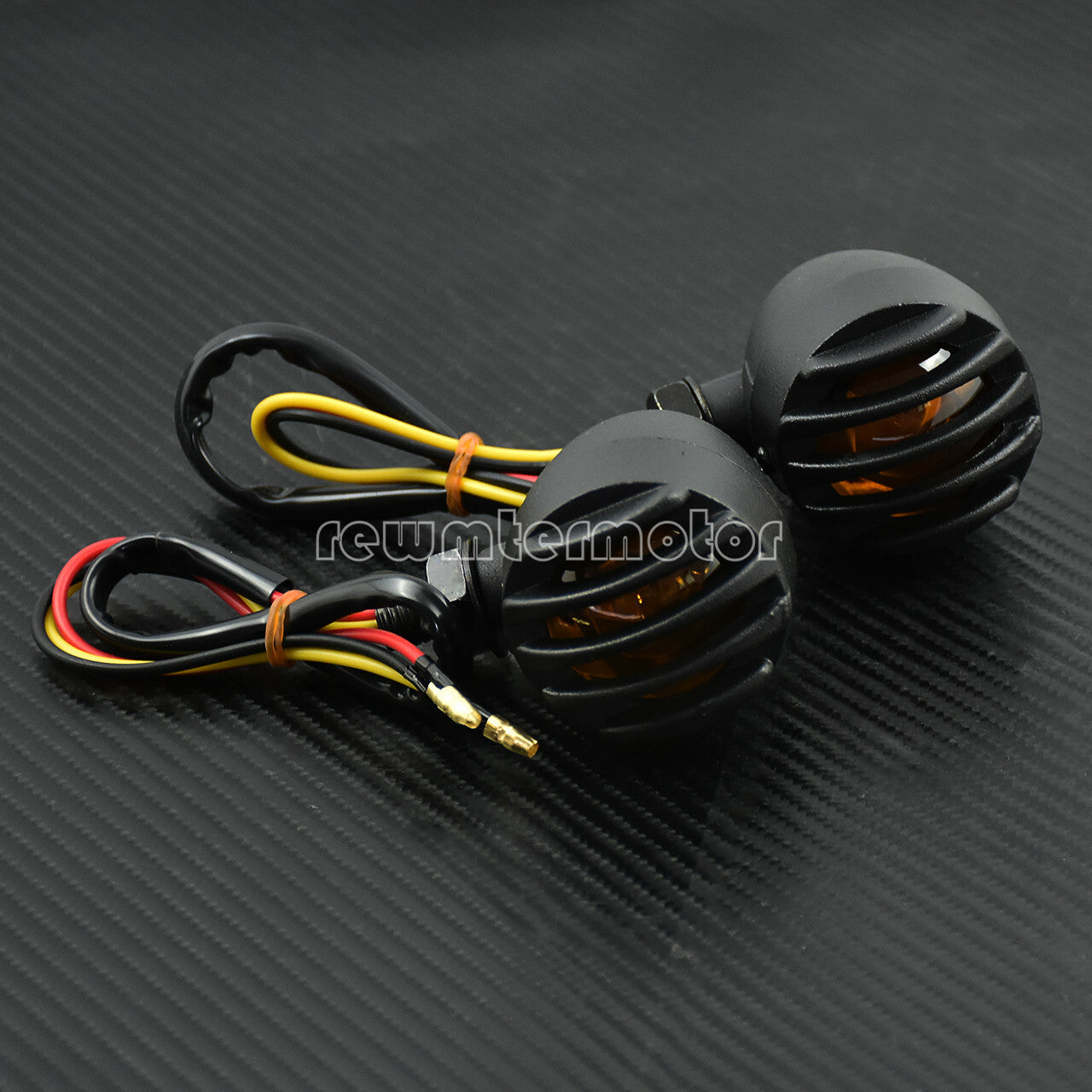 2X Grill Bullet Tail Brake Turn Signal Indicator Lamp Amber Fit for Harley XL883