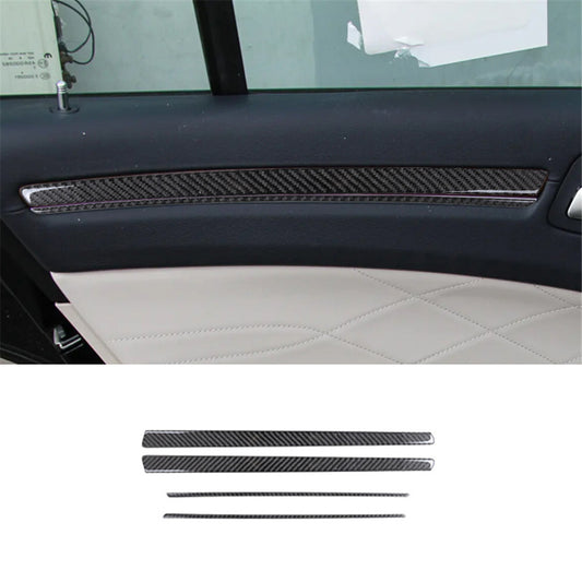 4Pcs Rear Door Trim Strip Cover Carbon Fiber Interior for Chrysler 300 2015-2017