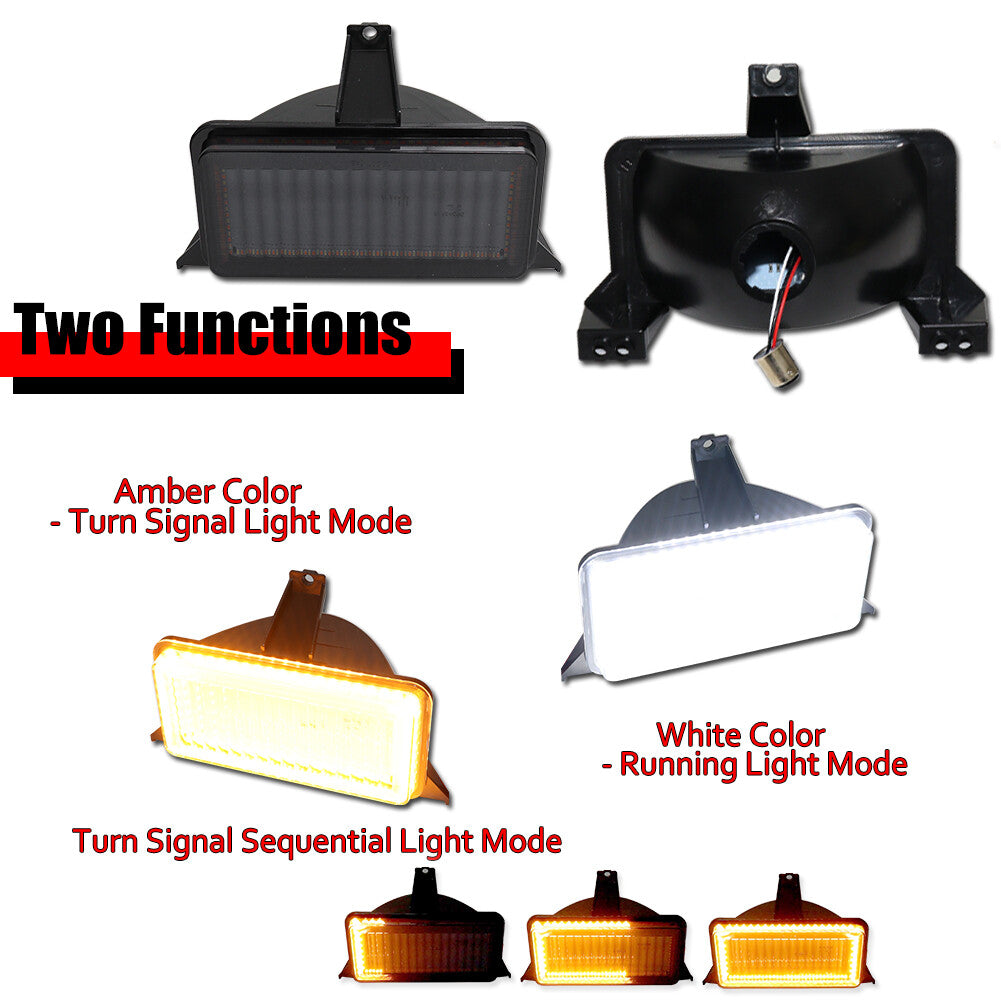 White amber LED DRL signal light for Chevrolet for GMC pickup trucks