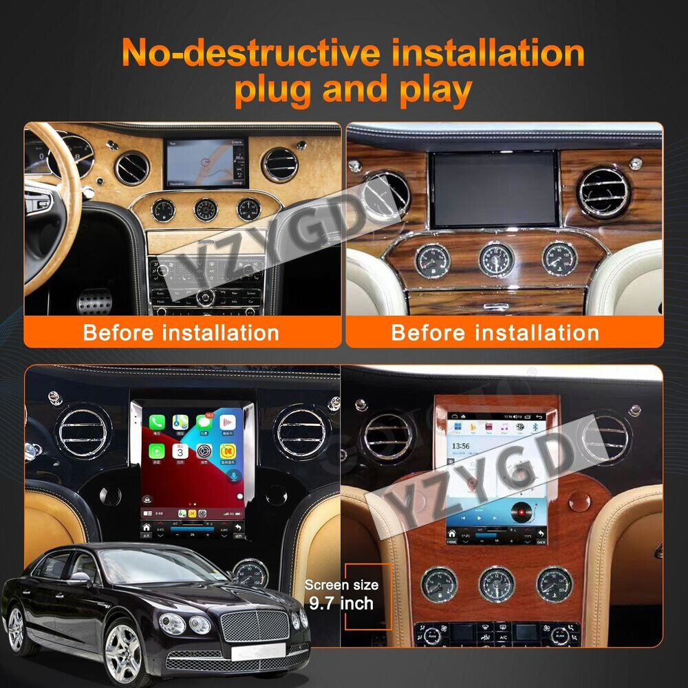 for Bentley Mulsanne 2011-2019 Car Radio Carplay Stereo Receiver Screen 64GB 4G