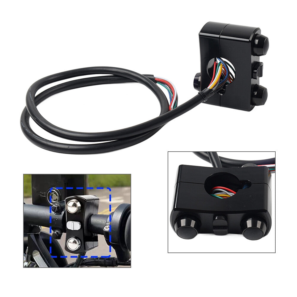 1 Handlebar Control Switch Horn Turn Signal Light Black for Harley Bobber