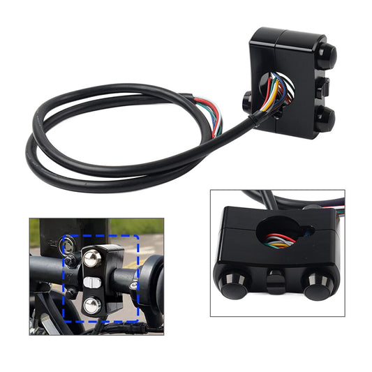 1 Handlebar Control Switch Horn Turn Signal Light Black for Harley Bobber