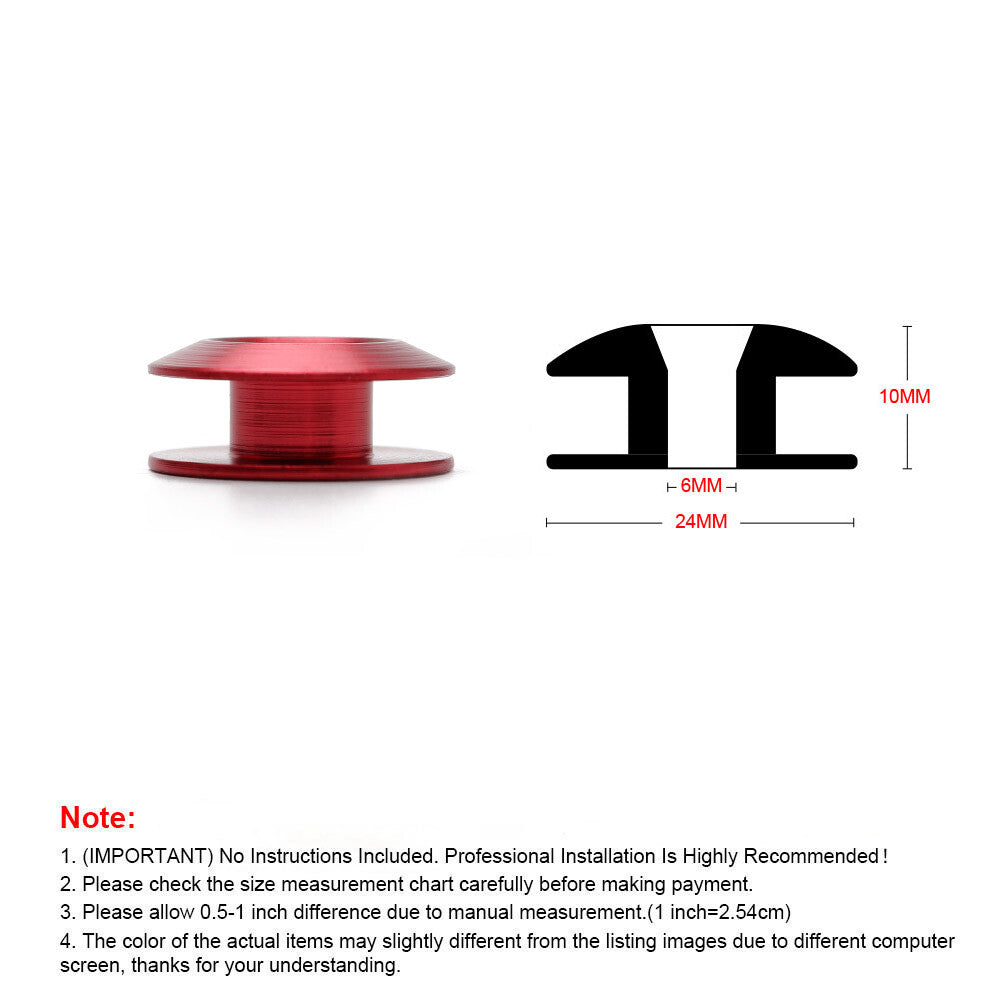JDM Quick Release Fasteners Bumper Trunk Fender Hatch Lids Kit Aluminum Red