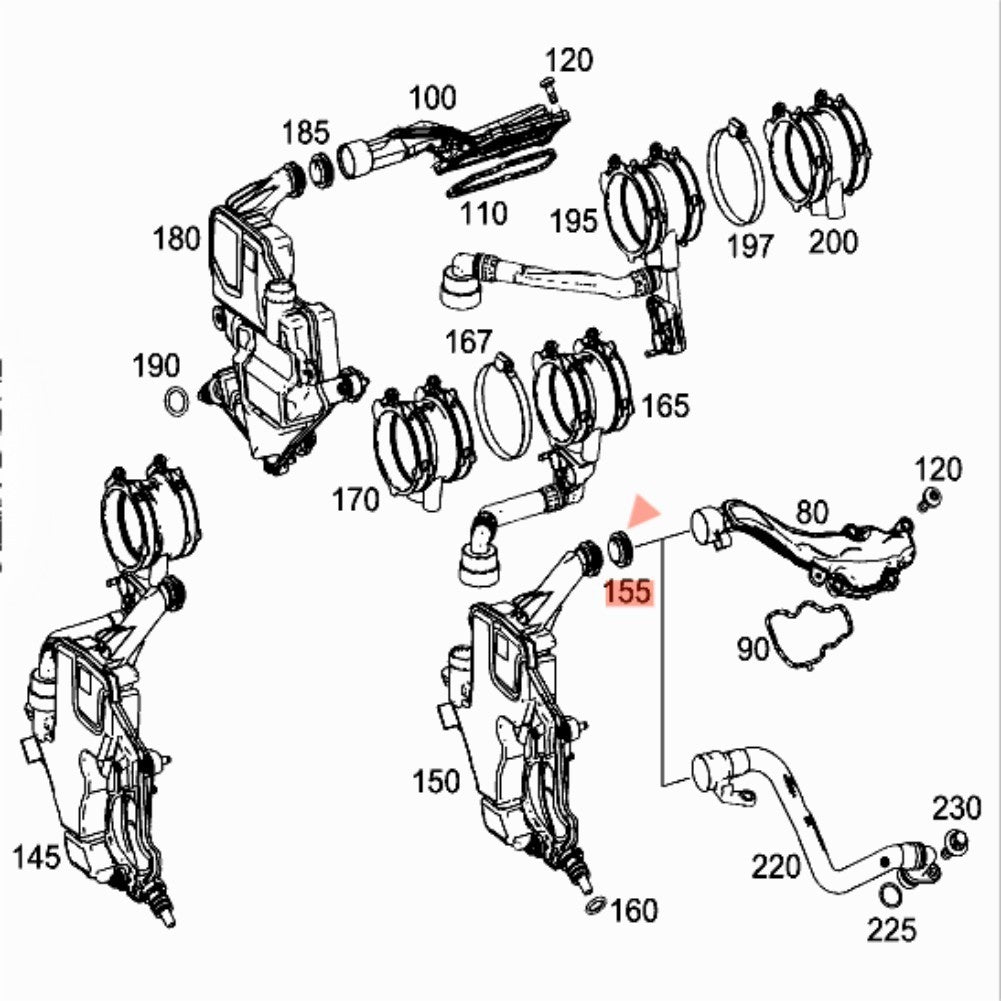 Oil Separator Seal Ring for Mercedes-Benz S W222