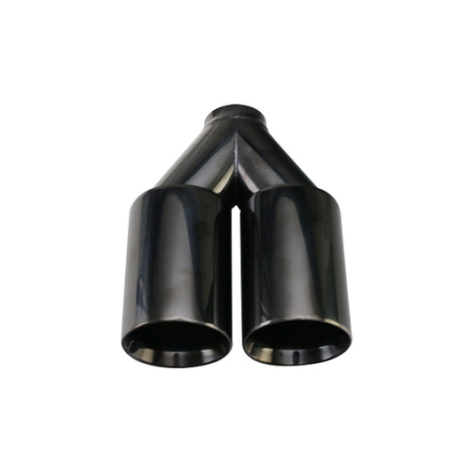 2.5 ID 3'' OD Universal Welding Double Wall Dual Exhaust Tail Y Pipe Tips 240mm