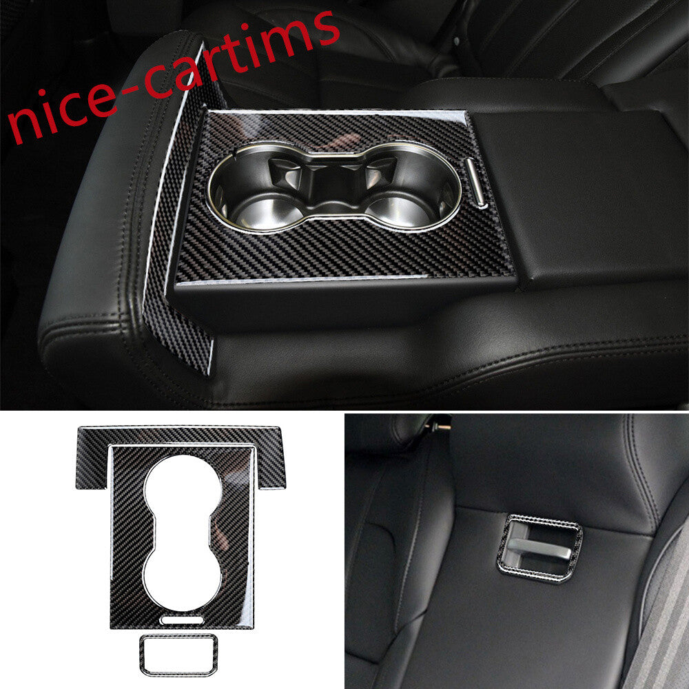 Carbon Fiber Rear Water Cup Holder Panel Trim For LR for Range Rover Sport 2014-2017