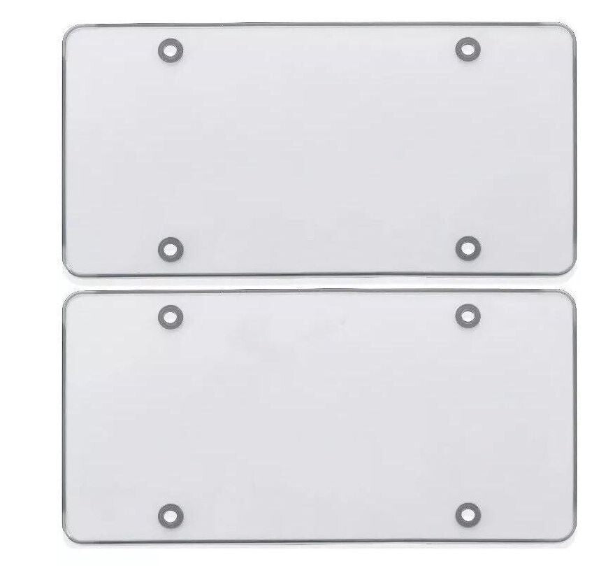 2-Piece Car Flat License Plate Frame Cover Front Cover Rear Trunk Transparent Suitable for Alfa Romeo