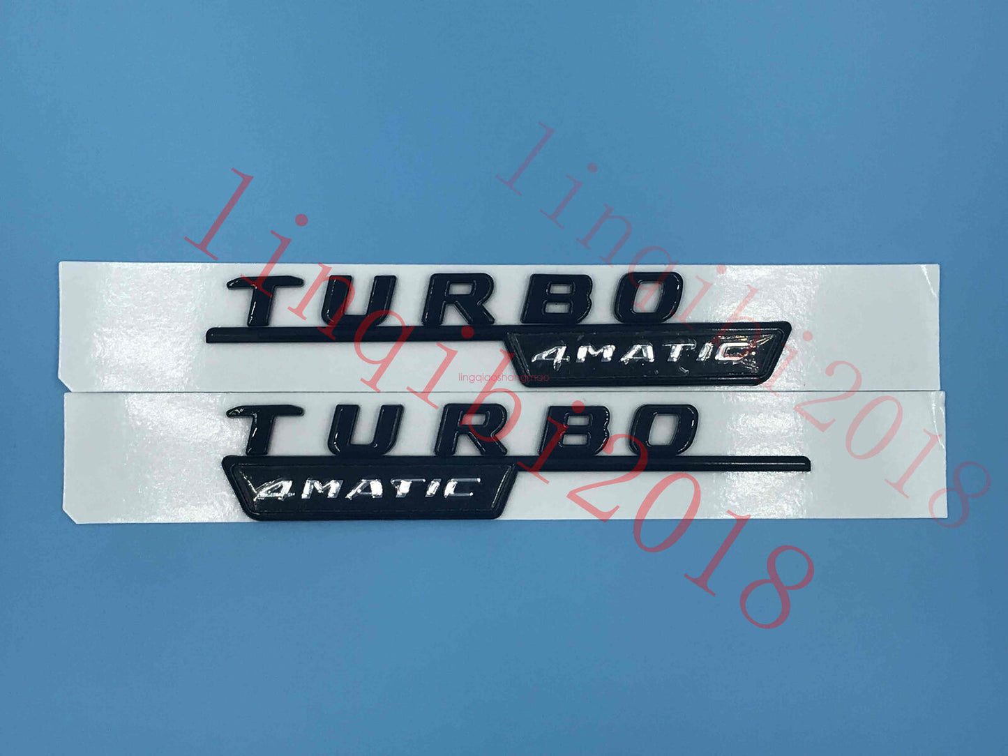 FOR AMG Gloss Black  TURBO 4 MATIC  Letters Trunk Embl Badge Sticker