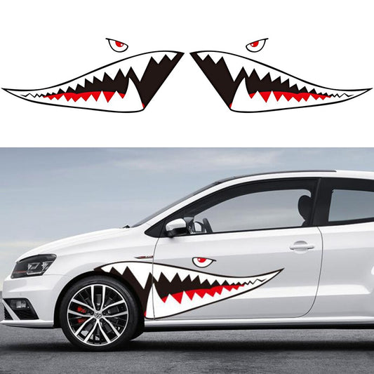 2pcs Carton Shark Decal Car Body Sticker Self-Adhesive PVC Car Sticker Decal