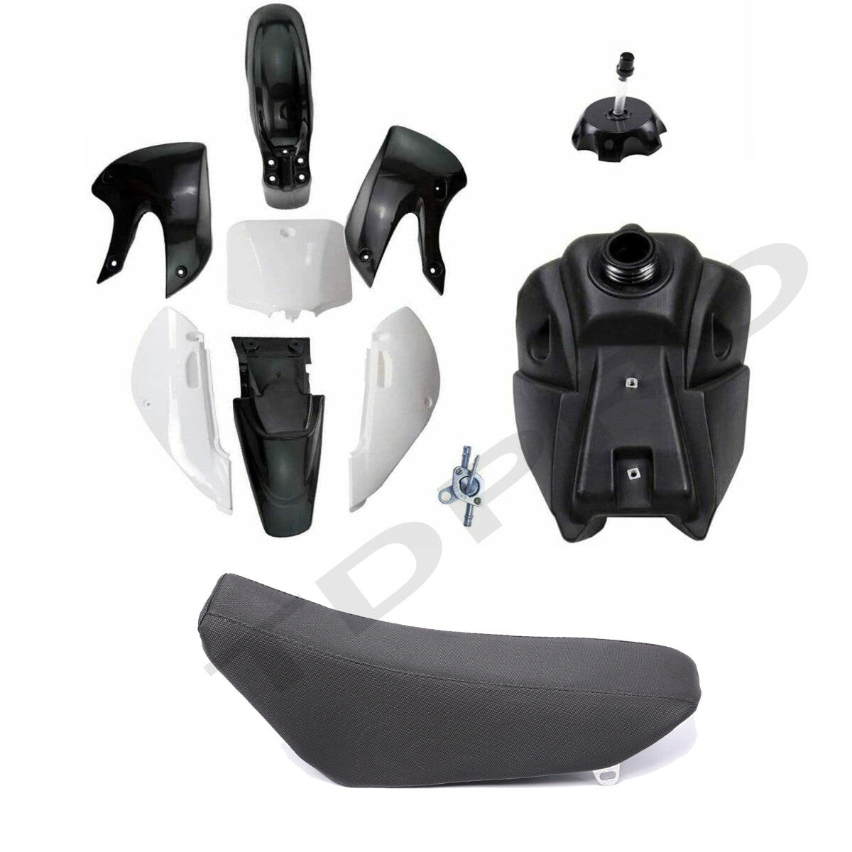 Plastic mudguard kit for Kawasaki KLX110, tank for seat for KX65, KLX, DRZ110, RM65 Dirt bicycles