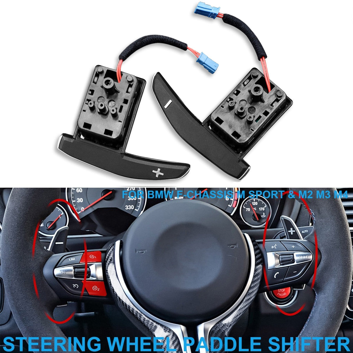 2pcs for BMW F20 F30 118i 120i 220i 230i 318i Steering Wheel Gear Shift Paddles