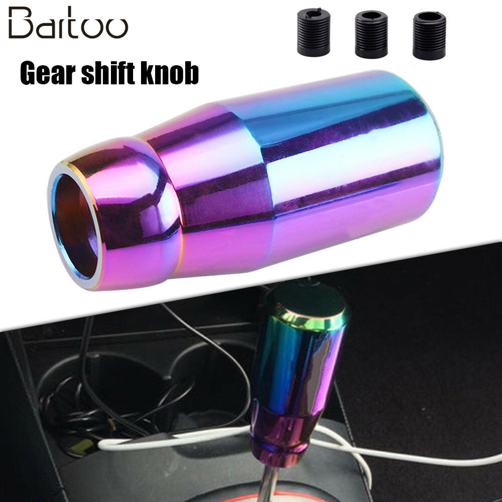 Neo chrome Aluminum Gear Shift Knob Head Lever Cover Car Modification Universal