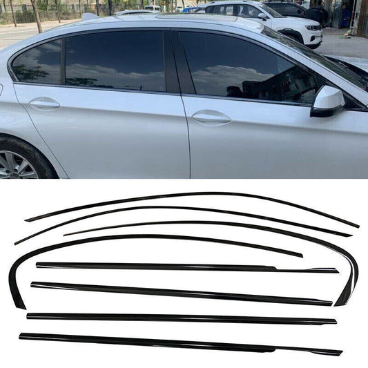 Bright Black Window Decorate Molding Strips Trim for BMW 5 Series F10 2011-2016