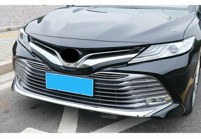 Chrome Steel U-style Front Center Grille Cover Trim for Toyota for Camry 2018-2020