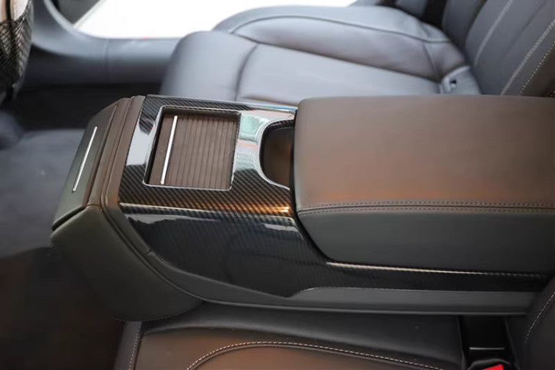 for Audi A6 2012-2018 ABS Carbon Fiber Rear Water Cup Holder Panel Cover Trim 1P