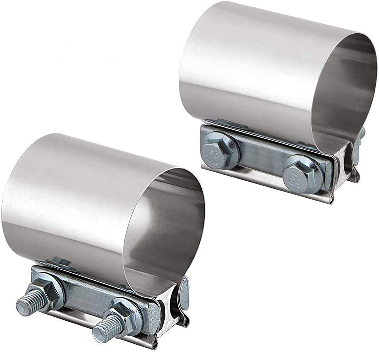 2Pcs 5 Inch Stainless Steel Exhaust Clamp Lap Joint Band ClampExhaust Clamps
