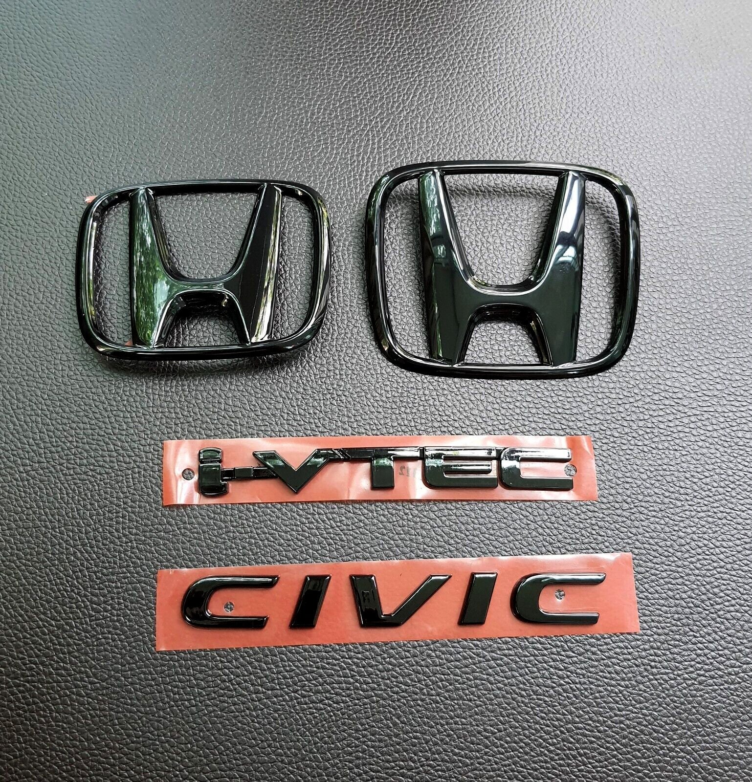 FIT REAR for HONDA for CIVIC 2015-21 for CIVIC FC FK BLACK Gloss LOGO EMBLEM BADGE SET