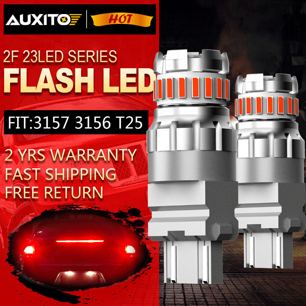 2nd Generation AUXITO 3157 Red LED Light / Glossy Finish / Hair Whitening - USA
