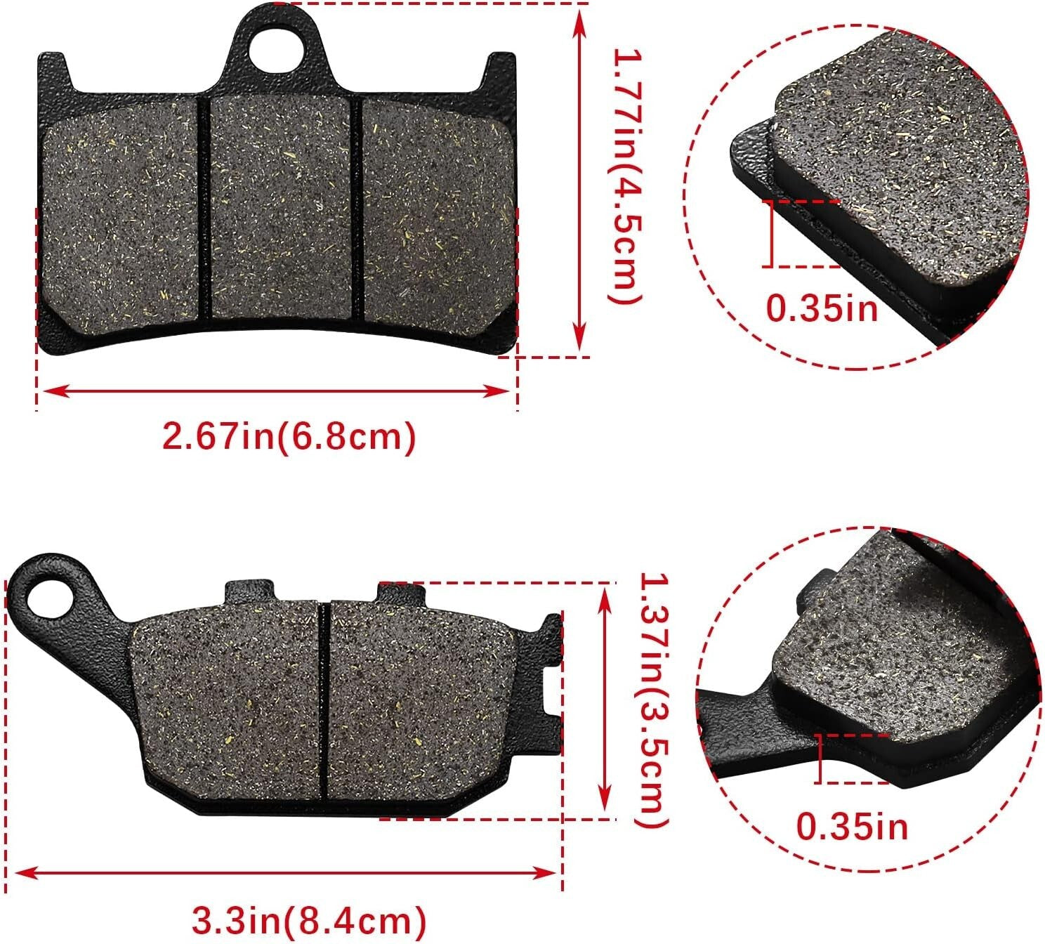 Brake Pads for Yamaha FZ1 FZ6 FZ8 YZF R1/R6/R6S 2003-2007 YZF600R XSR900 XSR700
