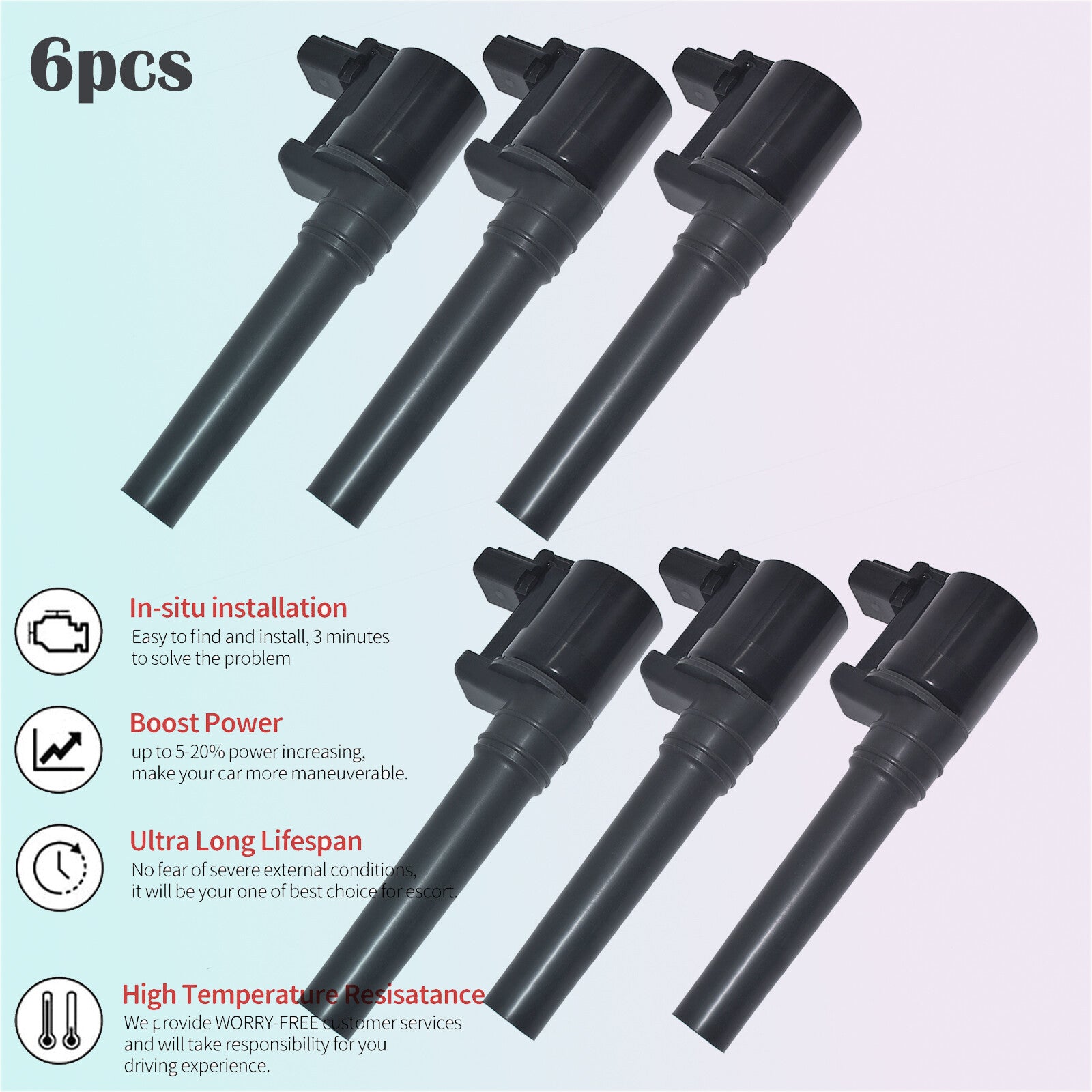 6pcs Ignition Coil For 94-1999 for Aston Martin DB7 3.2 V6 Volante XR1U-12A366-AB