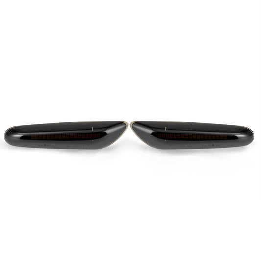 2PC for BMW 328i Smoked LED Side Marker Fender Light Sequential Turn Signal Lamp