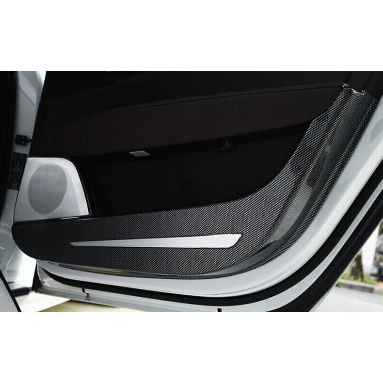 for Volvo S90 2017-22 Carbon Fiber ABS Inner Door Anti-Kick Panel Cover Trim 4x