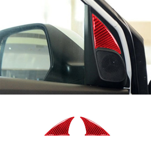 2Pcs Red Carbon Fiber Side Window Pillar Cover Trim for Honda CRV CR-V 2012-2016