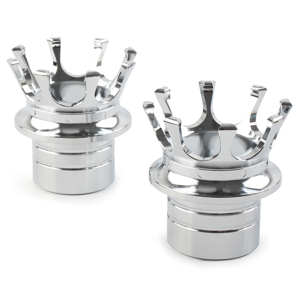 for Harley Softail Sportster Road King Crown Front Axle Nut Cover Pair Chrome UK