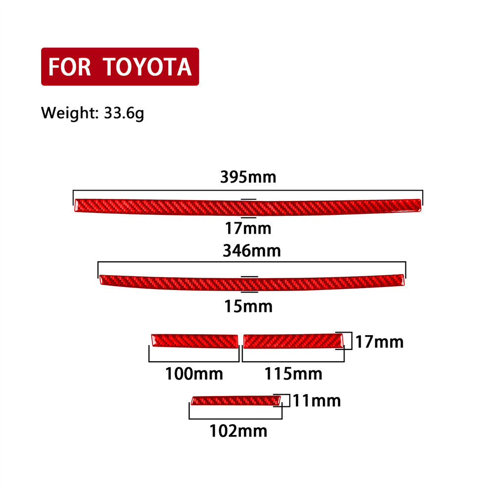For Toyot@ Hilux Revo 2015-21 Red Carbon Dashboard Central Control Panel Cover¡Á5