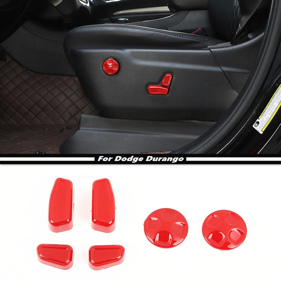 Suitable for 2011-2024 for Dodge Durango, Red Power for Seat Adjustment Switch Button Cover Trim 6P