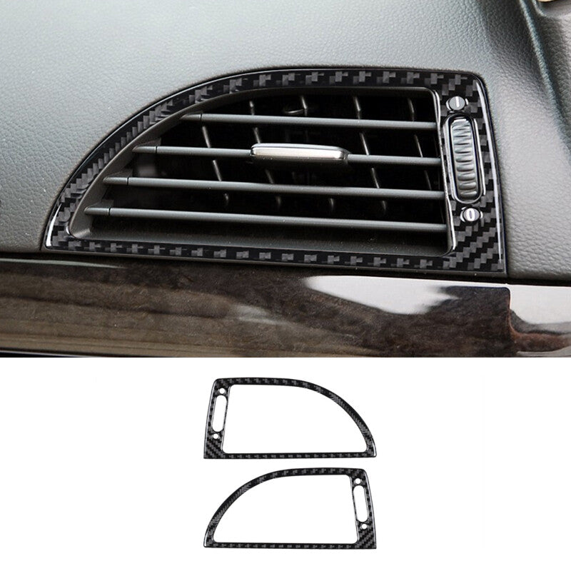 2pcs Carbon Fiber Dashboard Side Air Vent Cover for BMW 6 Series E63 E64 2004-10