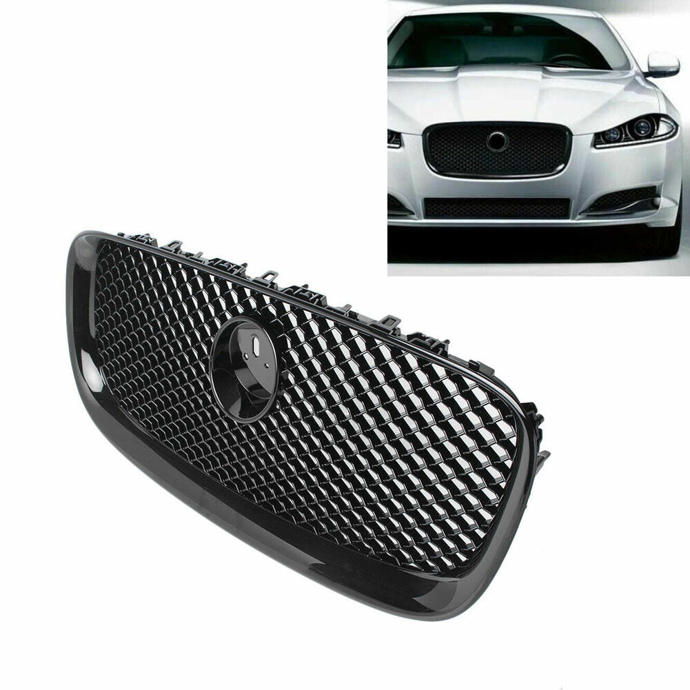 Gloss Black Upper Grill Front Grille for Jaguar XF XFR 2012 2013 2014 2015