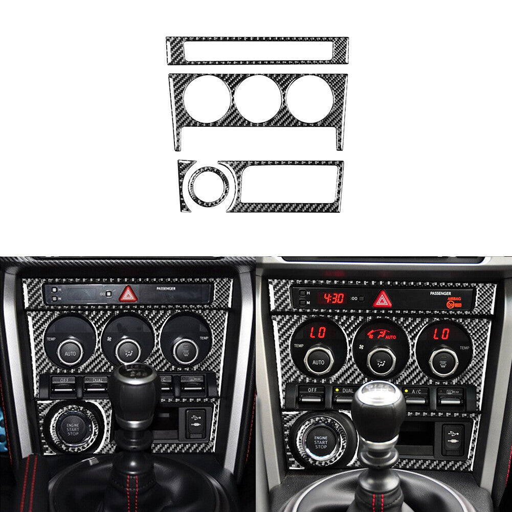 5Pcs Carbon Fiber Central Console Cover Trim for Toyota 86 for Subaru BRZ 2017-2019