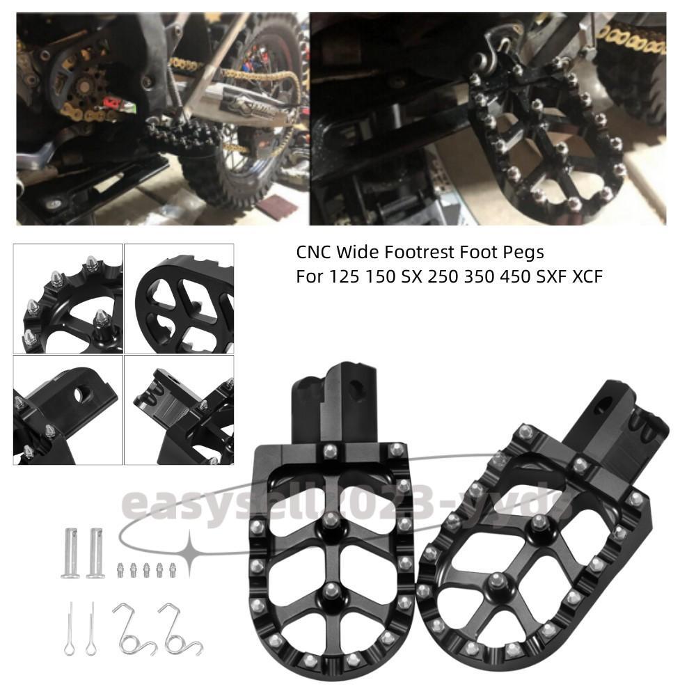 1x Pair CNC Black Foot Pegs Rests Pedals For SX125 150 250 SXF/XCF/250/350/450
