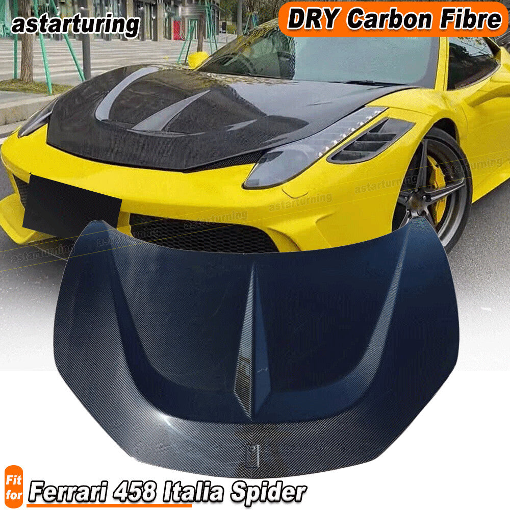 for Ferrari 458 Italia Spider 2011-15 DRY CARBON Front Engine Hood Bonnet Cover