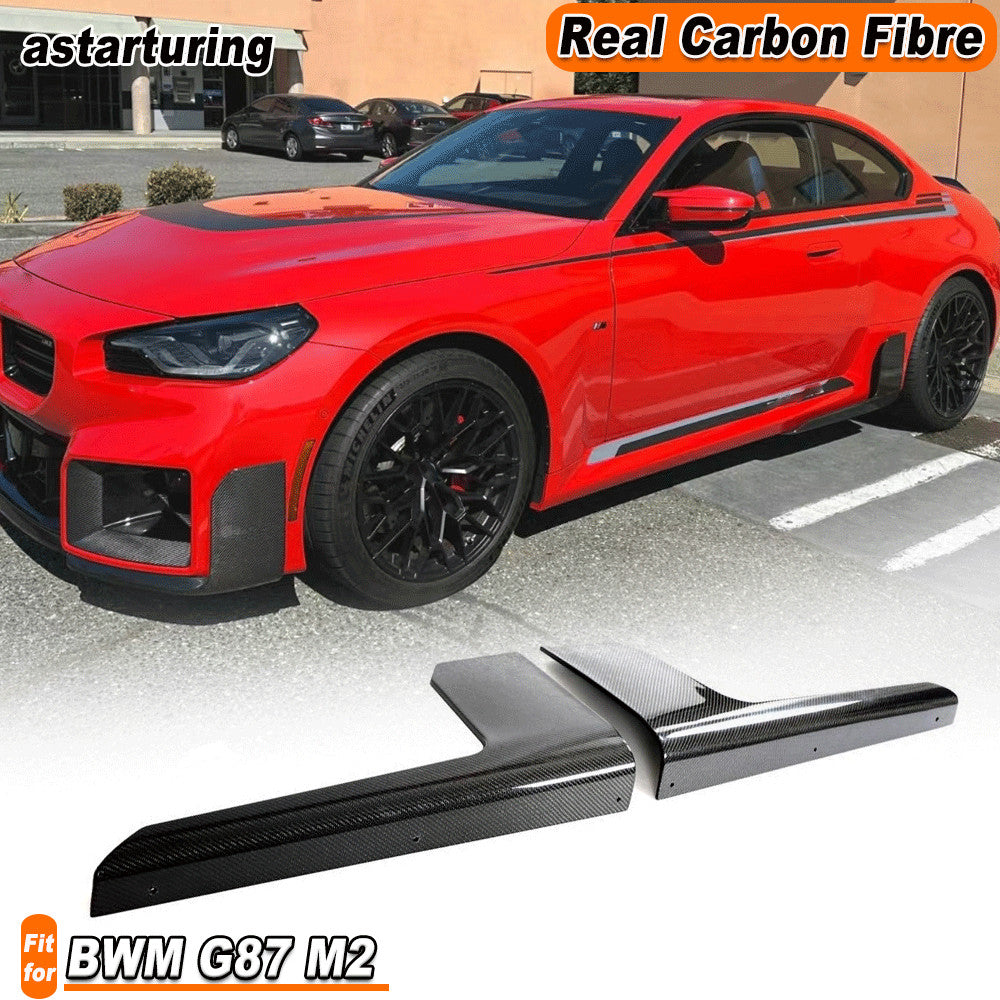 Fit For BWM G87 M2 2022-2024 REALCarbon Fiber Side Skirt Winglets Extention Lip