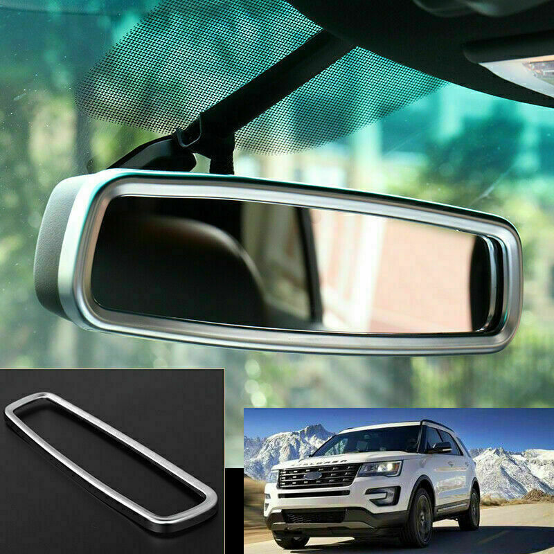 for Ford Explorer 2013-2019 Silver Car Interior Rearview Mirror Frame Cover Trim