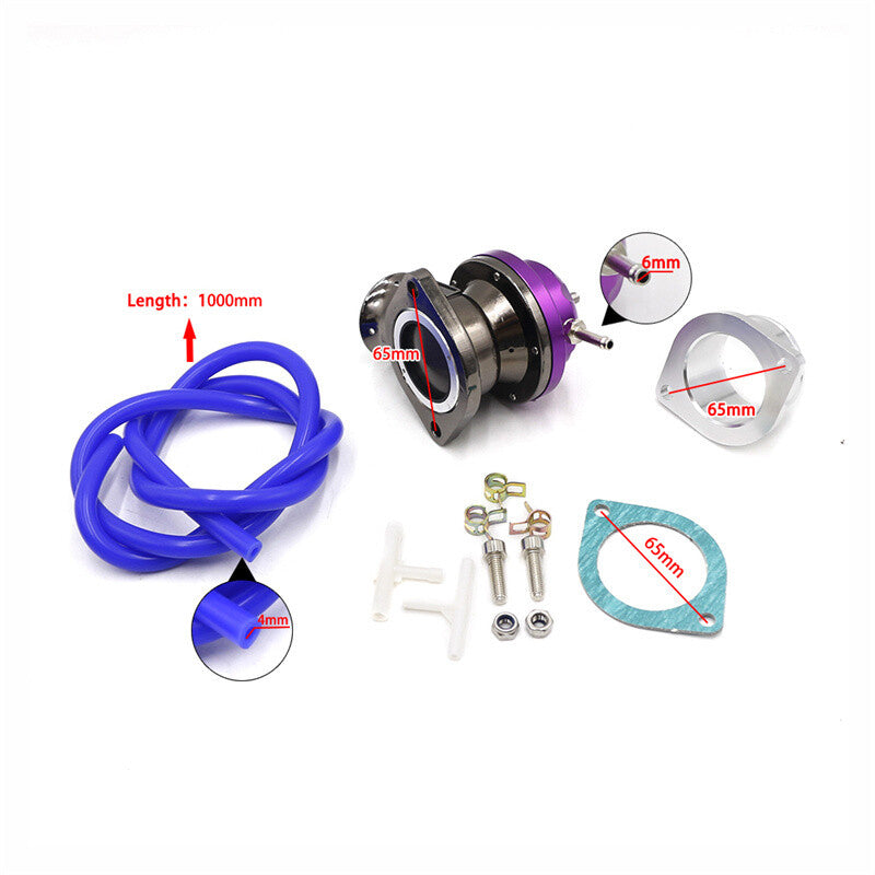 Universal Billet Aluminum Type-RS Turbo Blow Off Valve+2.5/63mm BOV Flange Pipe